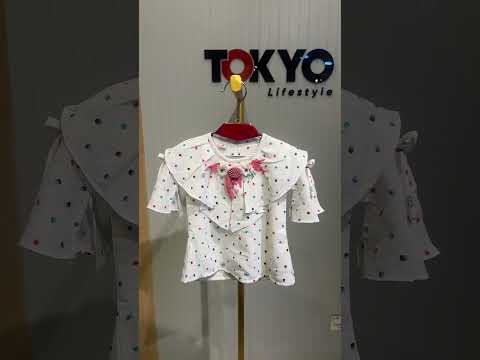 Baby Girls Polka Dot Top & Denim Skirt Set 149