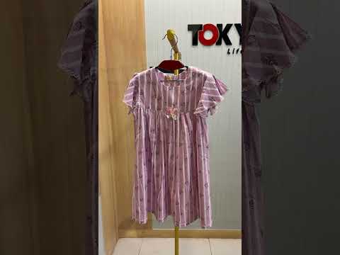 Baby Girls Cute Kitty Printed Striped Frock Dress 5