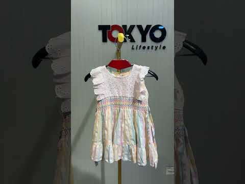 Girls Rainbow Stripe Dress with Inner Brief 195