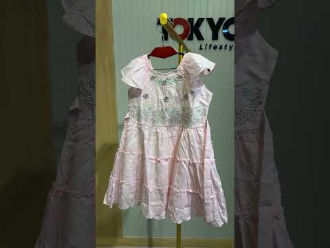 Girls Floral Embroidered Party Dress (Sleeveless Ruffle Style) 290