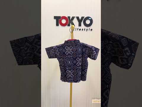 Boys Red Printed Short Sleeve Mandarin Collar Shirt 2709