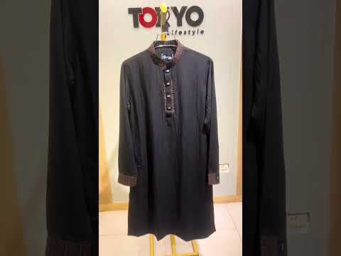 GATSBY Mens Panjabi KE26 Black