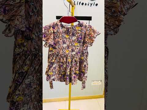 Kids Floral Printed Top & Skirt Set - Coffee Brown