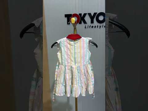 Girls Rainbow Stripe Dress with Inner Brief 195