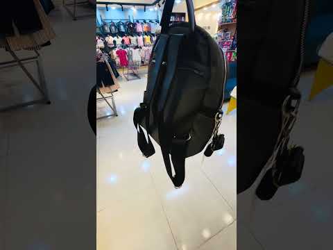 Lulu Multi-Zip Convertible Backpack Purse – Trendy Nylon & Faux Leather Mini Bag B002