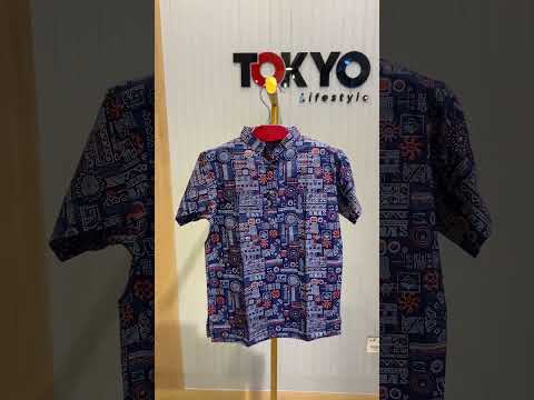 Boys Red Printed Short Sleeve Mandarin Collar Shirt 2712