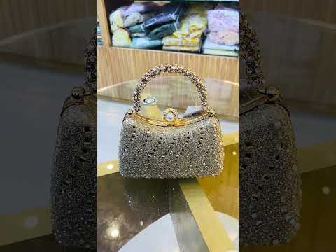 Luxury Crystal Evening Clutch Bag with Chain Handle