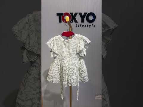 Girls Printed Party Dress with Bow Embroidery & Inner Shorts – Elegant Collection.205