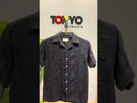 Premium Cuban Collar Bamboo Stripe Shirt GCST 412