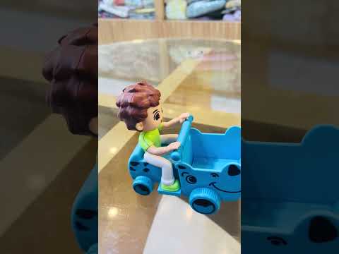 Kids Push Cart Toy with Cute Boy Figure