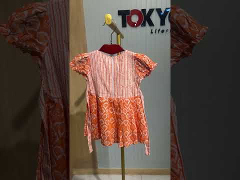 Baby Girls Printed Cotton Dress with Matching Bloomers – Casual Party Wear Outfit.198.