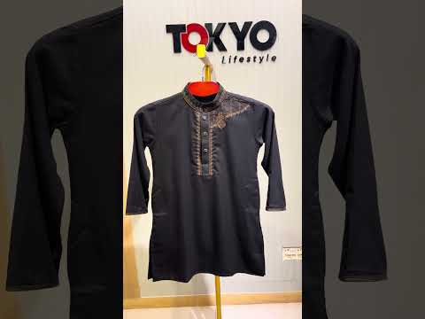 Boys Premium Embroidery Black Panjabi 1215