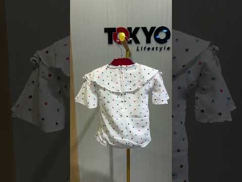 Baby Girls Polka Dot Top & Denim Skirt Set 149