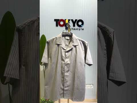 Premium Cuban Collar Bamboo Stripe Shirt GCST 410