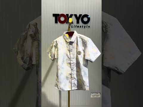 Boys Premium Leaf Print Summer Shirt & Black Trouser Set 441