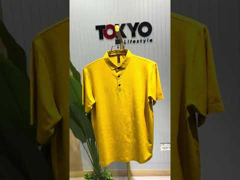 Men’s Premium Solid Polo T-Shirt Yellow Soft Stretch Luxury Finish 9094