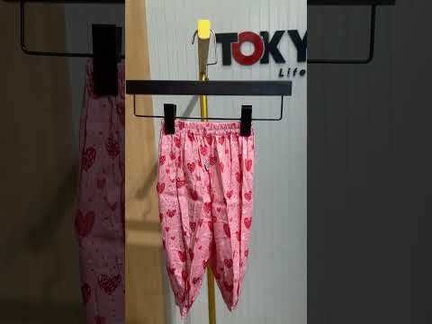 Baby Girls Heart Print Peplum Top & Pants Set — Soft Cotton Outfit 1404