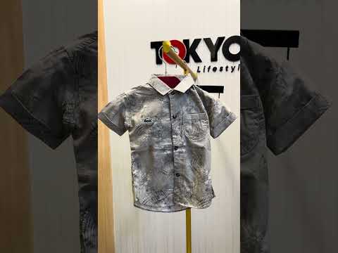 Kids Printed Half Sleeve Shirt & Denim Look Pant Set 212