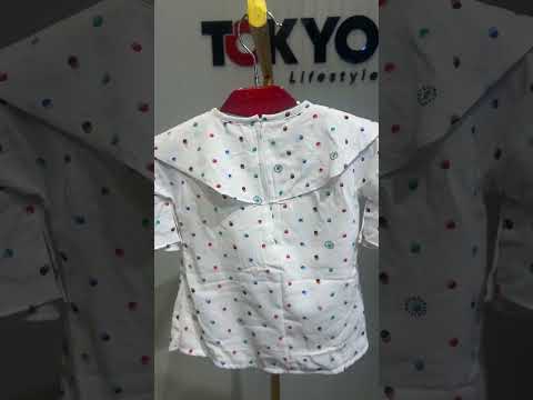 Baby Girls Polka Dot Top & Denim Skirt Set 149