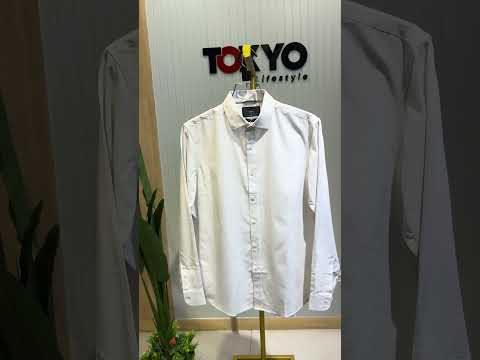 Men’s Premium Solid Long Sleeve Formal Shirt – Ivory White
