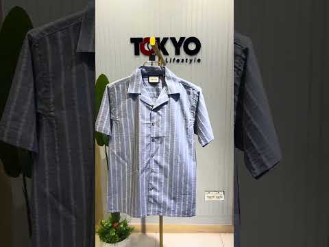 Premium Classic Cuban Collar Stripe Shirt GCST 419