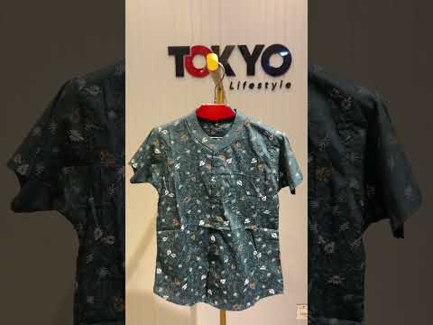 Boys Floral Print Mandarin Collar Casual Shirt 1424