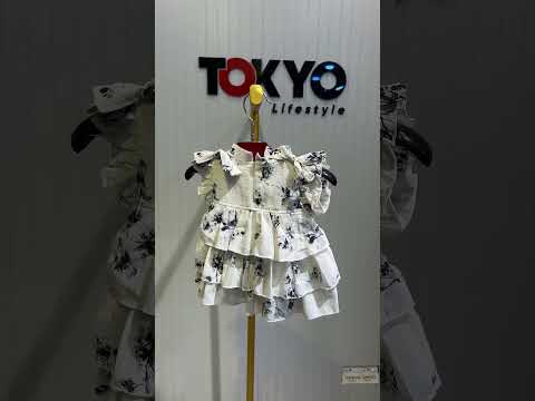 Baby Girls Floral Ruffle Top & Printed Pants Set 162