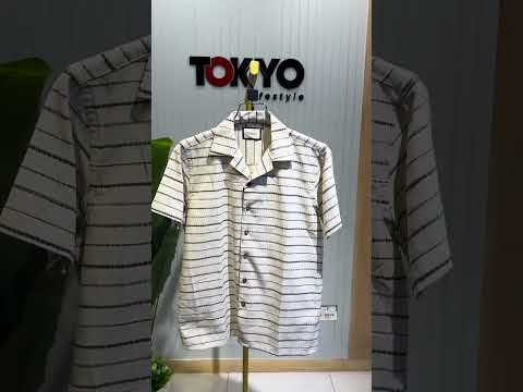 Premium Cuban Collar Bamboo Stripe Shirt GCST 416