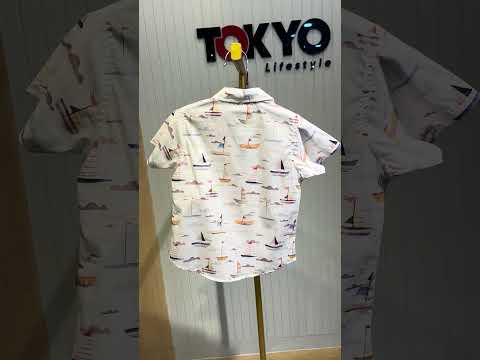 Boys Premium Sailboat Print Summer Shirt & Shorts Set 1418