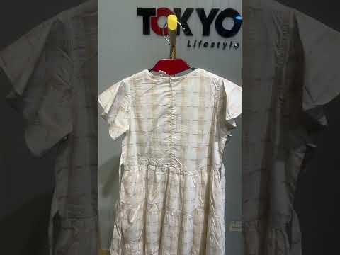 Girls Cotton Frock with Neck Embroidery 20