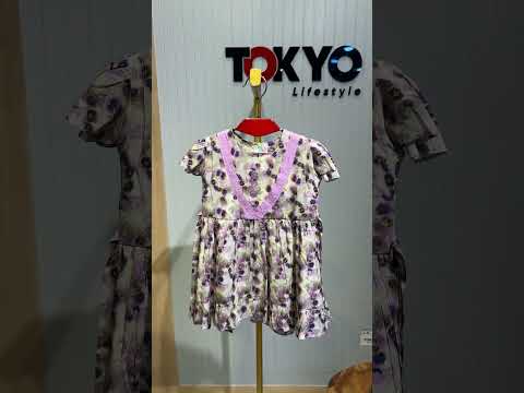 Girls Floral Printed Party Dress 001