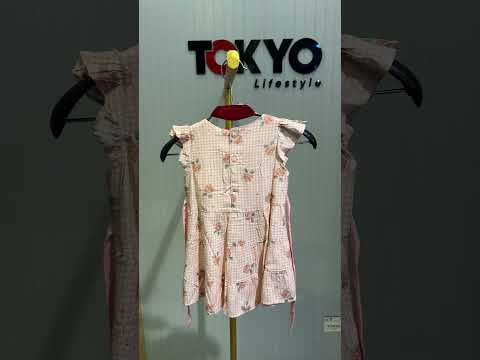 Baby Girl Floral Checkered Frock Dress with Diaper Cover Set198