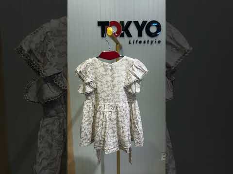 Girls Printed Party Dress with Bow Embroidery & Inner Shorts – Elegant Collection.205