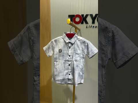 Kids Premium Printed Shirt & Denim Shorts Set 408