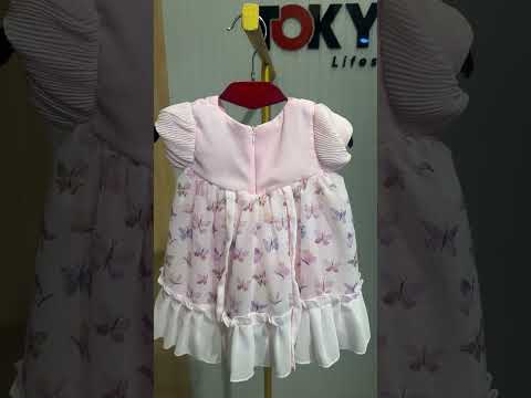 Baby Girls Butterfly Print Chiffon Frock Set with Bloomers 187