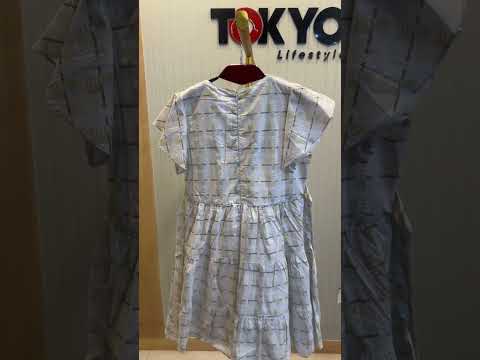Girls Cotton Frock with Neck Embroidery 20