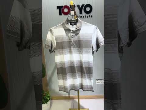 GATSBY Mans Polo T-SHIRT _ Cotton & Silk KE2616 Ash Print