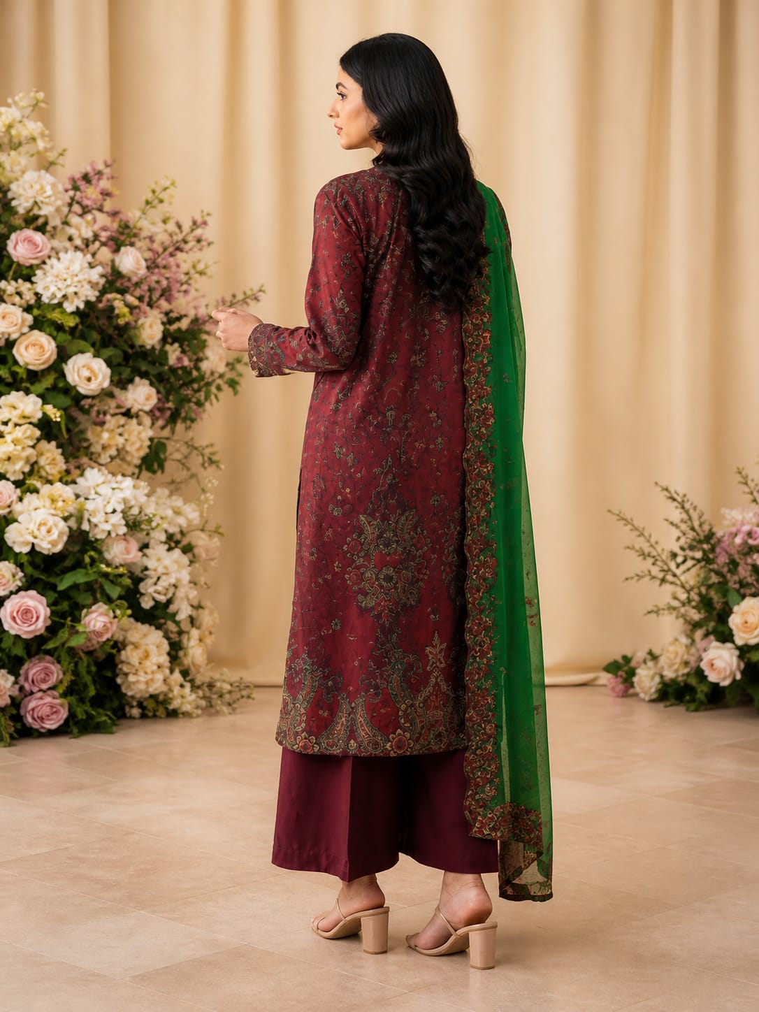 Luxury Digital Printed Lawn Three Piece Set-C253