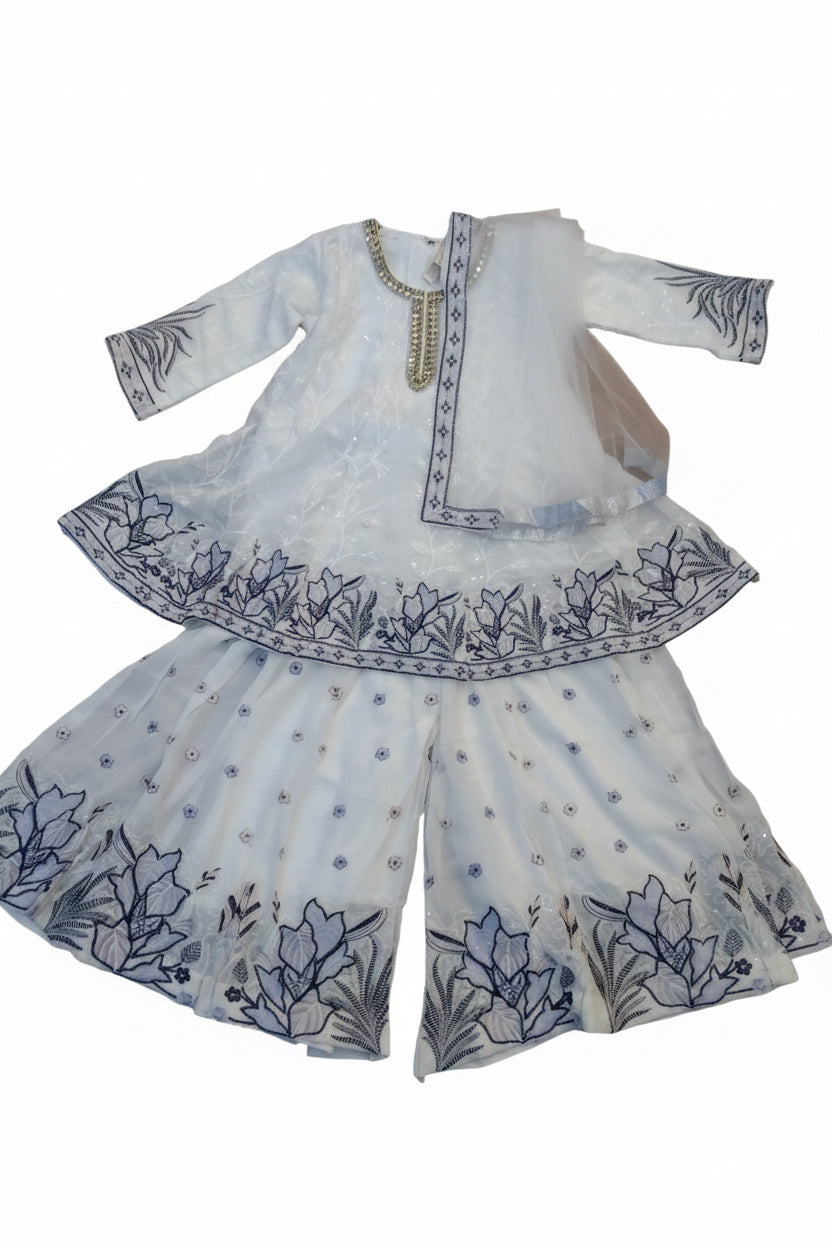 Luxury Black Embroidered Ethnic Kurti with Dupatta Set 045