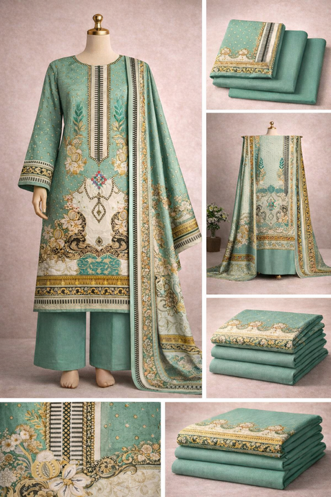 Premium Floral Unready Three Piece-C138