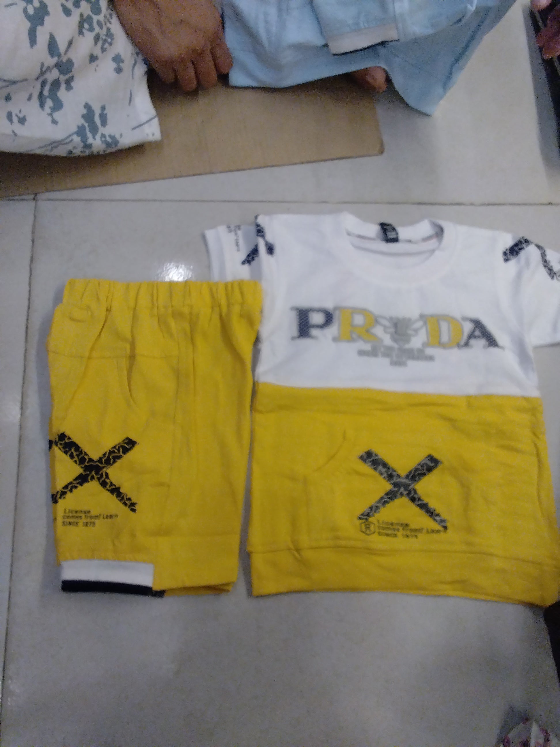 Kids PRDA Style Colorblock T-Shirt & Shorts Set 347