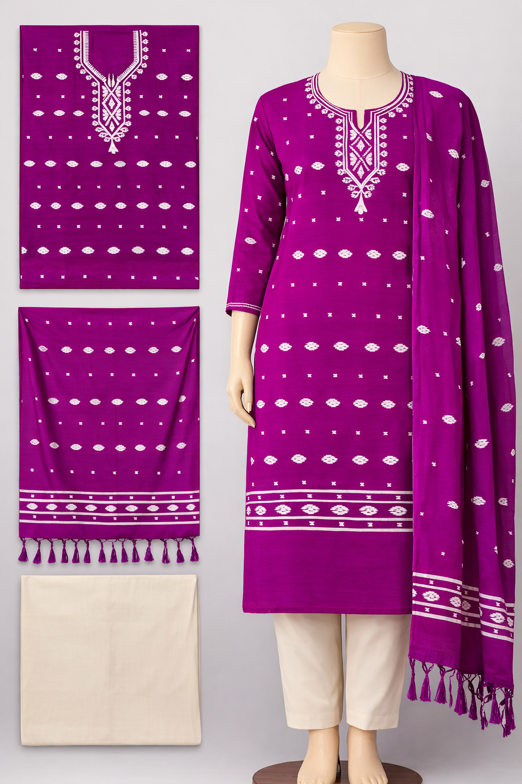 Half Silk Three Piece-C61