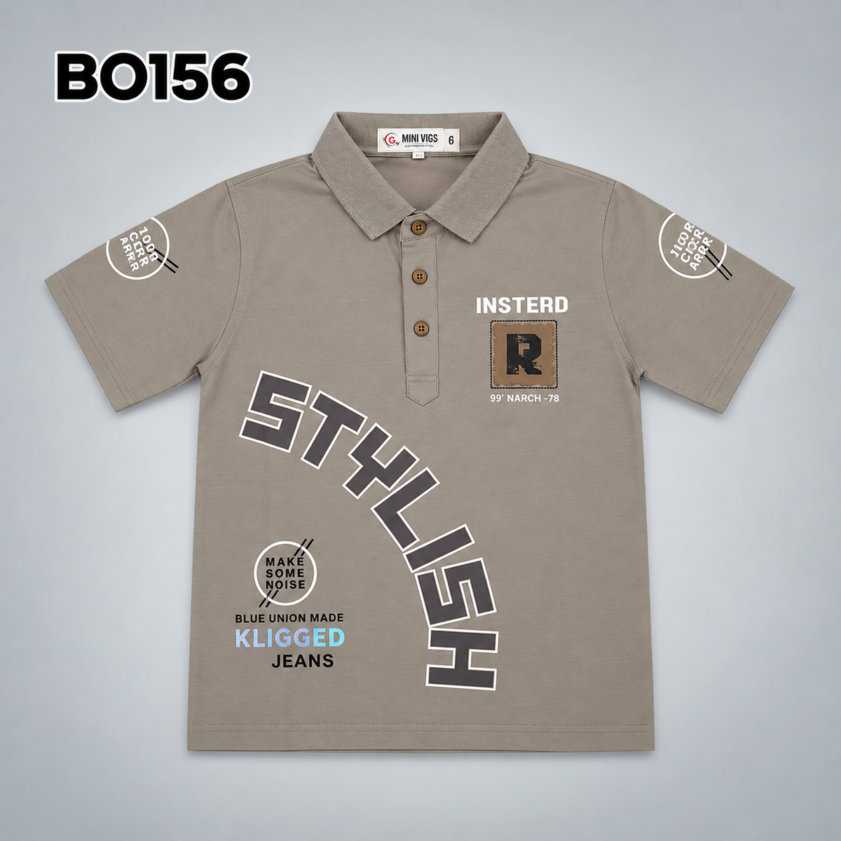 Boys Print Polo T-Shirt BO156