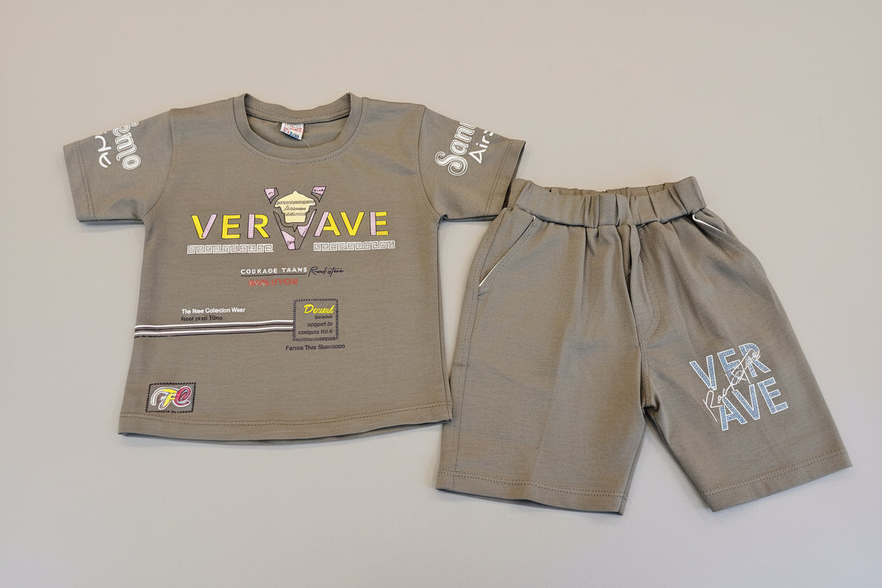 Premium Baby Boys “VERAVE” Printed T-Shirt & Shorts Set 390