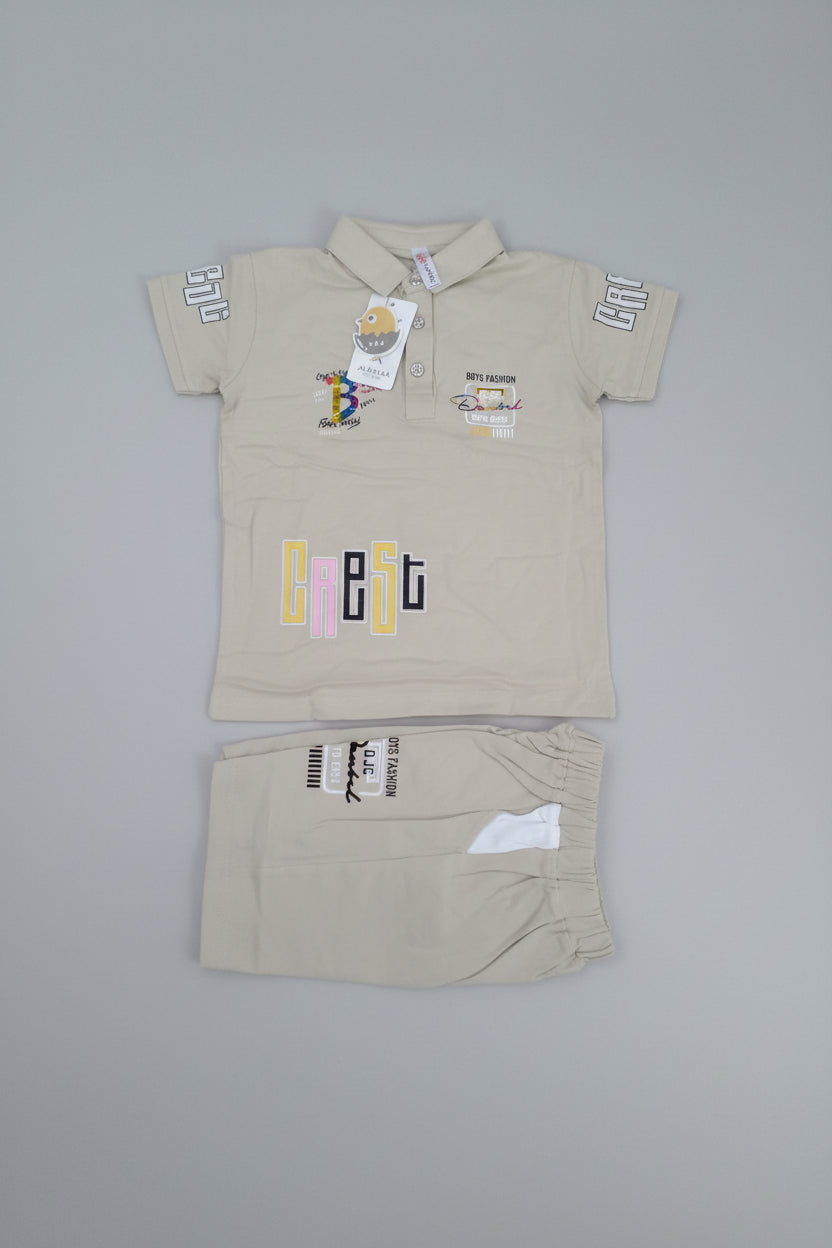 Boys Casual Polo T-Shirt & Shorts Set – CREST Edition 242