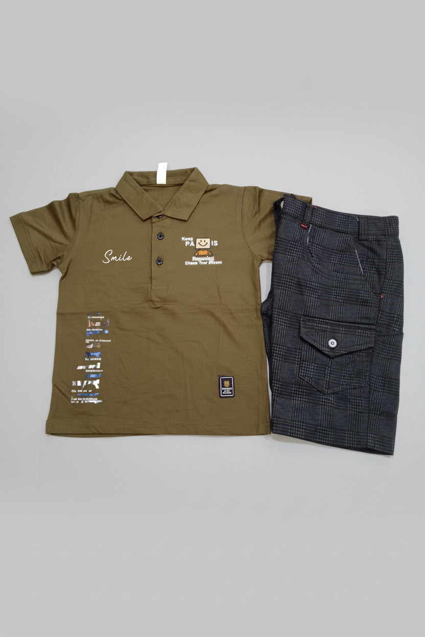 Boys Polo T-Shirt & Check Pant Set 311