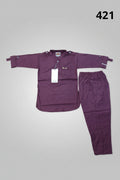 Boys Classic Grid Pattern Panjabi Set 419 –