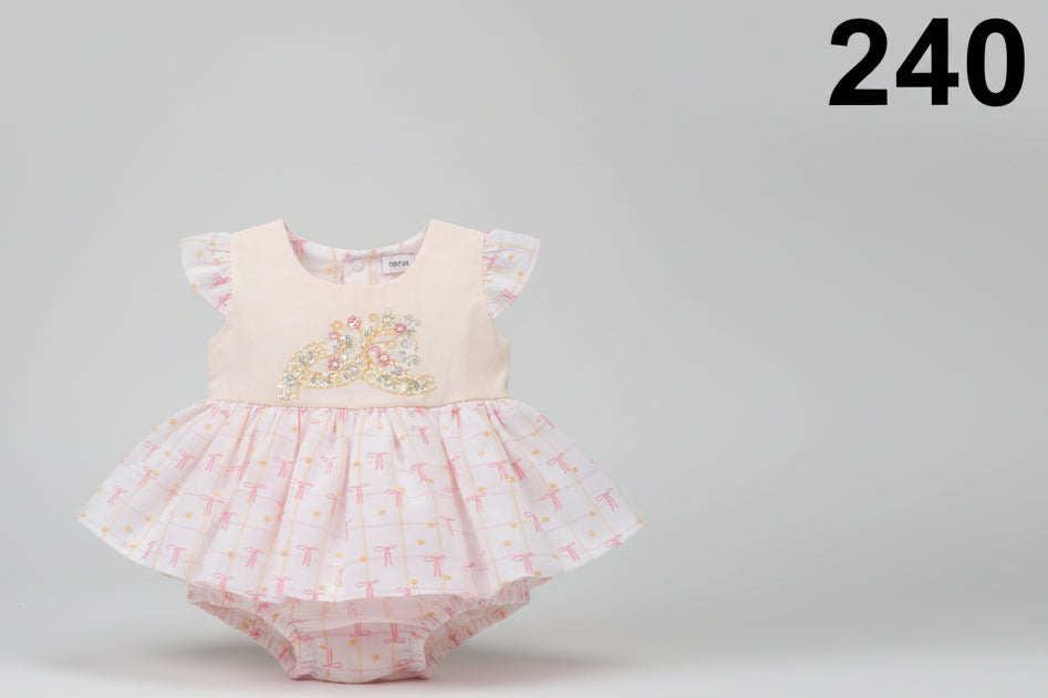 Baby Girls Elegant Embroidered Dress 240