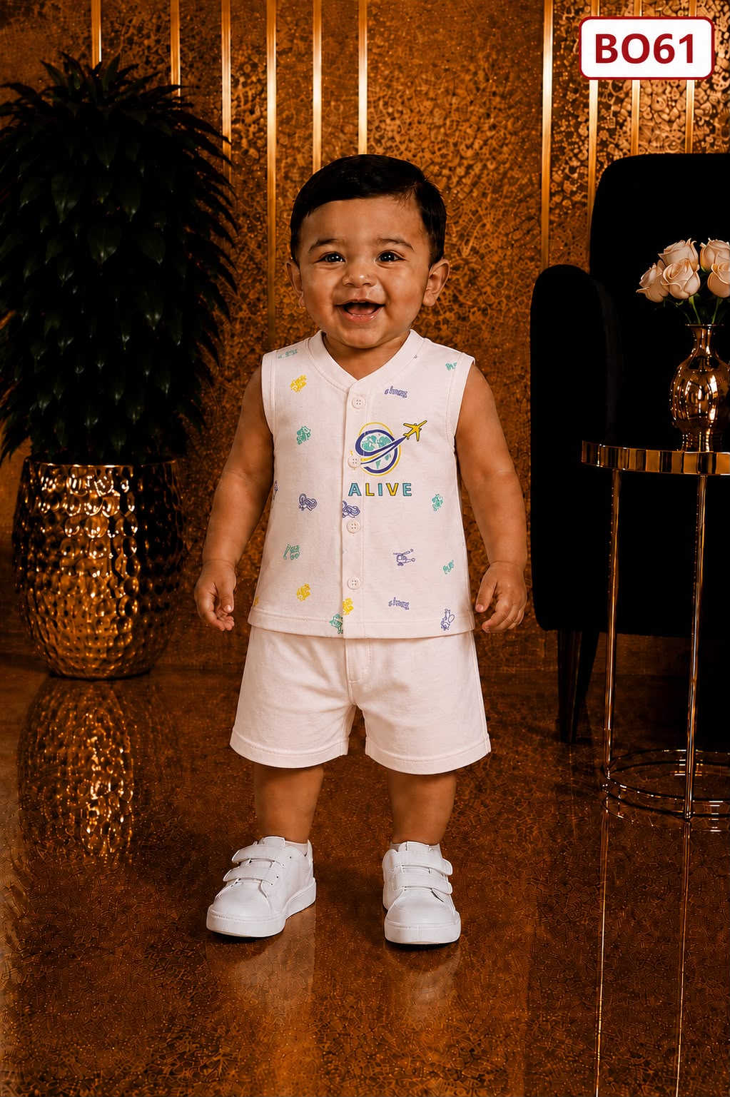 Little Explorer Baby Boys Sleeveless Top & Shorts Set- BO61