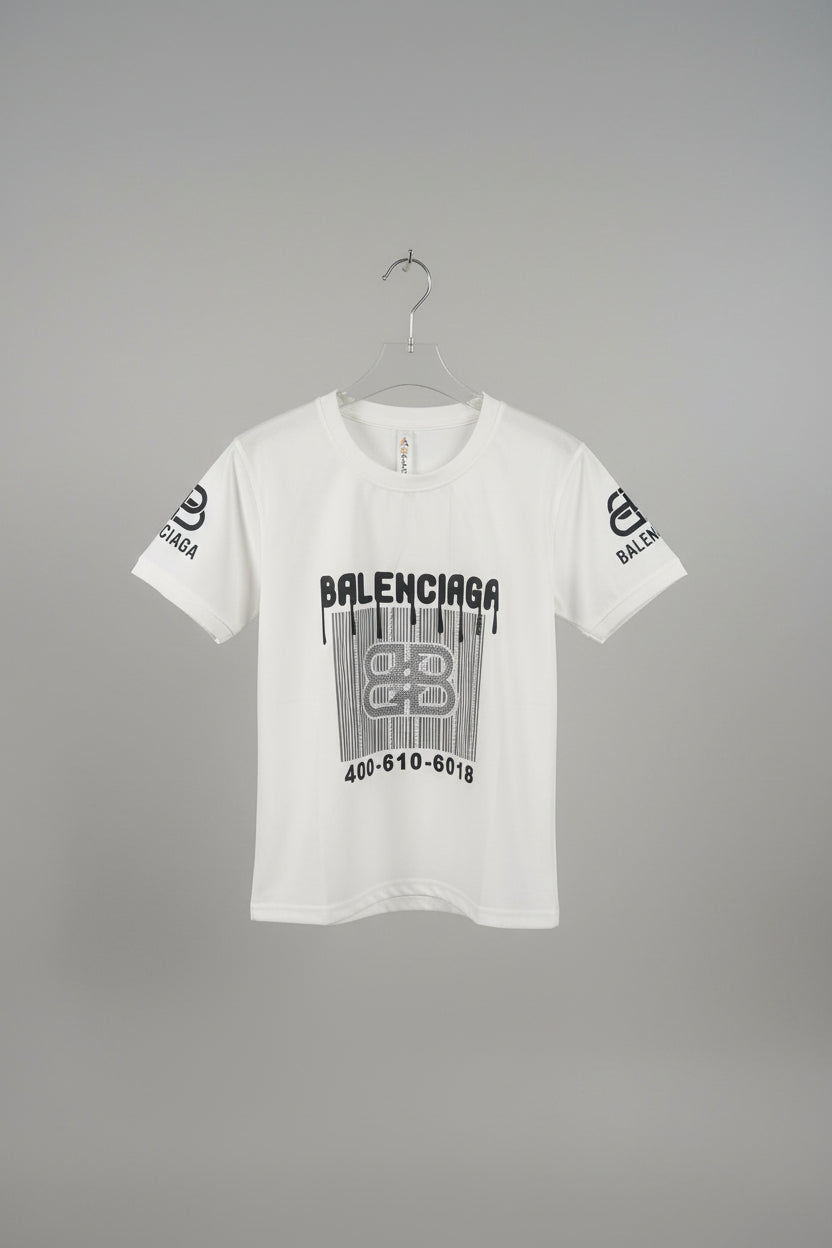 Alpana "Balenciaga" Inspired Graphic Streetwear T-Shirt – Dripping Logo & Rhinestone Detail 269